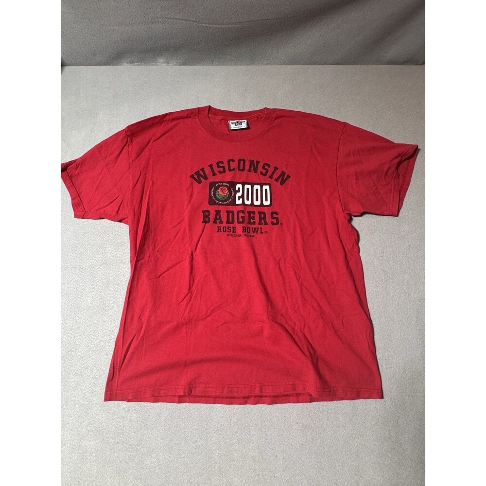 Vintage Lee WISCONSIN BADGERS T-shirt 2000 Rose Bowl Football Size XL
